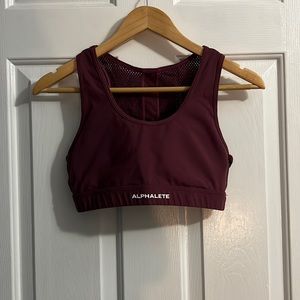 Alphalete size small maroon sport bra mesh back